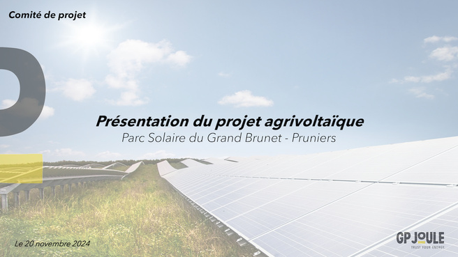 Présentation du Parc Solaire du Grand Brunet - Pruniers Présentation du Parc Solaire du Grand Brunet - Pruniers
